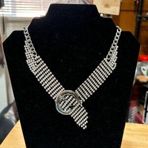 Gunmetal Gray Rhinestone Choker